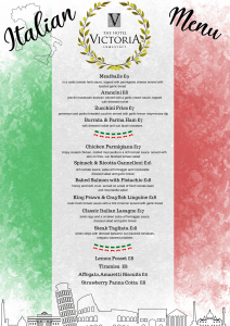 Italian Menu 2024 Hotel Victoria