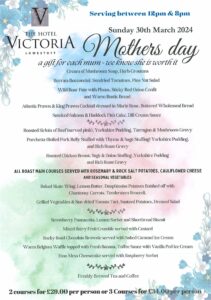 Mothers Day Menu 2025 Hotel Victoria